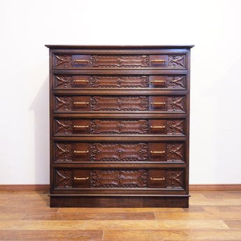 リボン彫刻入り整理ダンス(D)