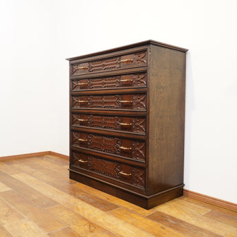 リボン彫刻入り整理ダンス(D)